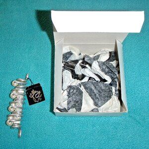 JILLERY BY JILL FAGAN NYC MEZUZAH FOR DOOR PEARL & SILVER, SCROLL IN GLASS~NWT